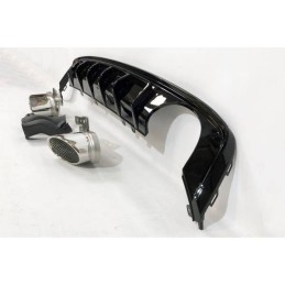 Difusor Trasero Audi A6 / A6 Avant C8 19-21 Look RS6 Negro brillante