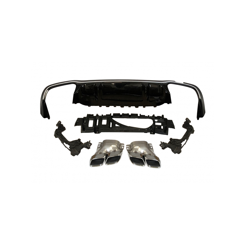 Difusor Trasero Mercedes W213 2020+ 4 puertas look AMG E63 ABS