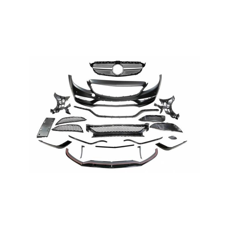 Paragolpes Delantero Mercedes W205 2014-2018 2P / 4P / SW look AMG C63 Spoiler