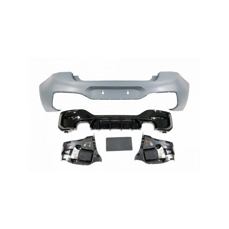 Paragolpes Trasero BMW F20 /F21 LCI 15-18 Performance 2 Salidas doble Brillante Negro