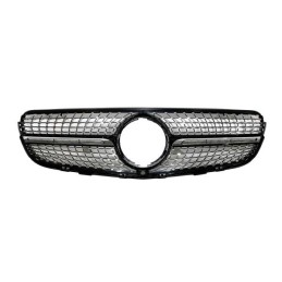 Parrilla Mercedes GLC X253 2015-2019 Diamond Full Black Con Cámara