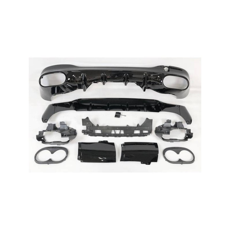 Difusor Trasero Mercedes W118 CLA Look A45 Negro Brillo