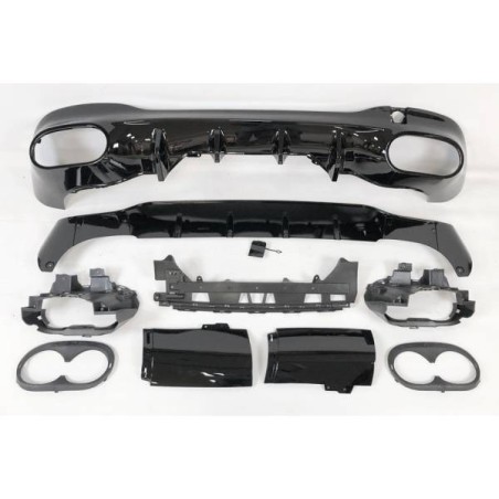 Difusor Trasero Mercedes W118 CLA Look A45 Negro Brillo
